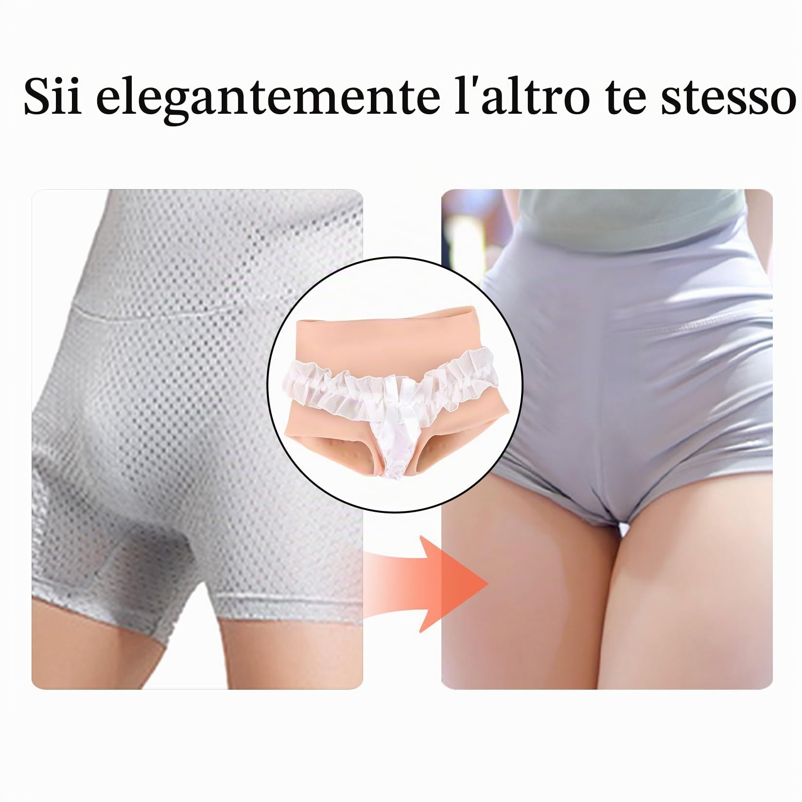 Intimo Contour in Silicone per Crossdresser Slip Realistici con Aspect Femminile Artificiale Funzionalità per Transgender MTF Cosplay e Cross Dressing