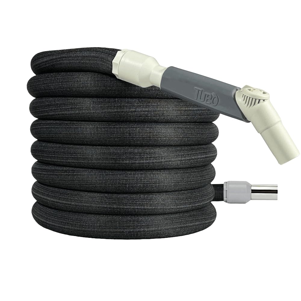 Tubo flessibile aspirapolvere centralizzato Ø32 mm Tubò con attivatore, raccordi girevoli e calza protettiva, compatibie aspirazione centralizzata (7 metri)
