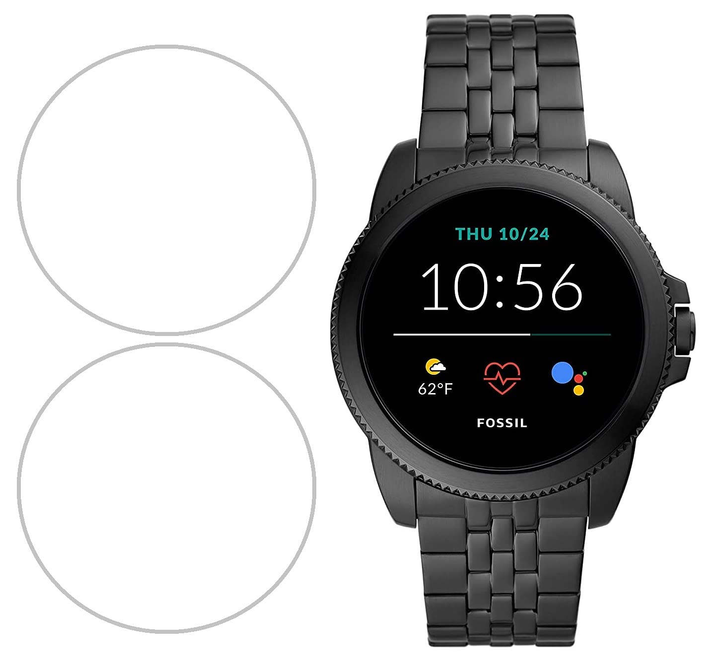 M.G.R.Jยฎ Tempered Glass Screen Protector for Fossil Gen 5E (42mm / 44mm) (Men & Women) (Pack of 2)