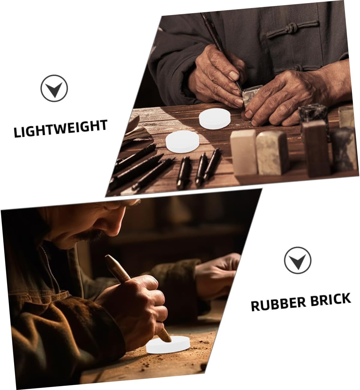 Holibanna 12pcs DIY Carving Rubber Stamps Speedball Speedy Carve Blocks Cut Stamps Round Stamping Blanks Rubber Bricks