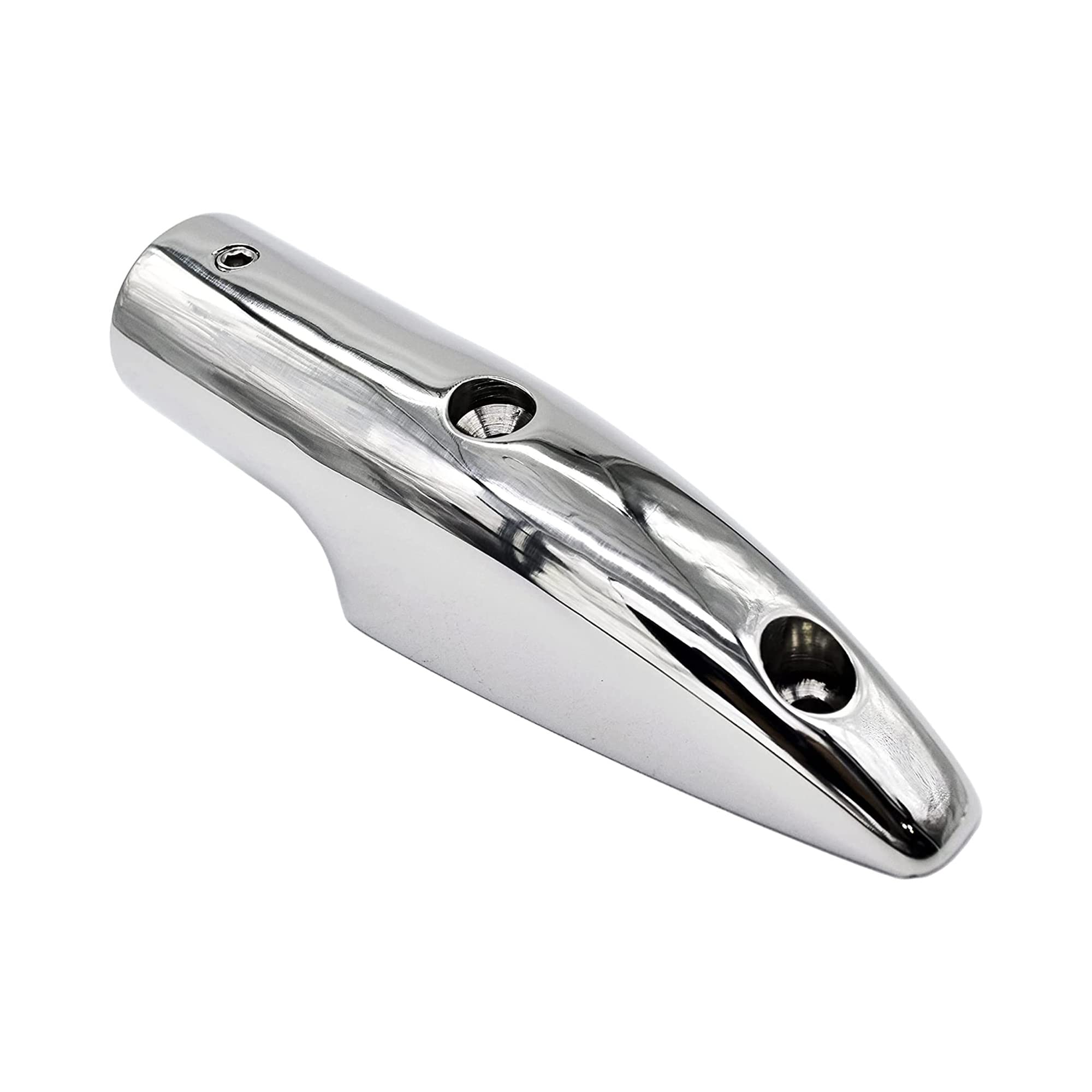 MARINE CITY 10° Stainless Steel 316 Bottom Mount End Hand Rail Fitting for 7/8" O.D. Tube