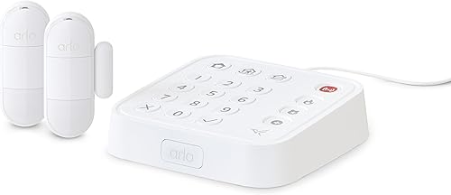 Sistema de seguridad para el hogar Arlo - Sensor de teclado con cable, Hub, (2) Sensores 8-en-1, Monitoreo profesional 247 - Sin contrato requerido,