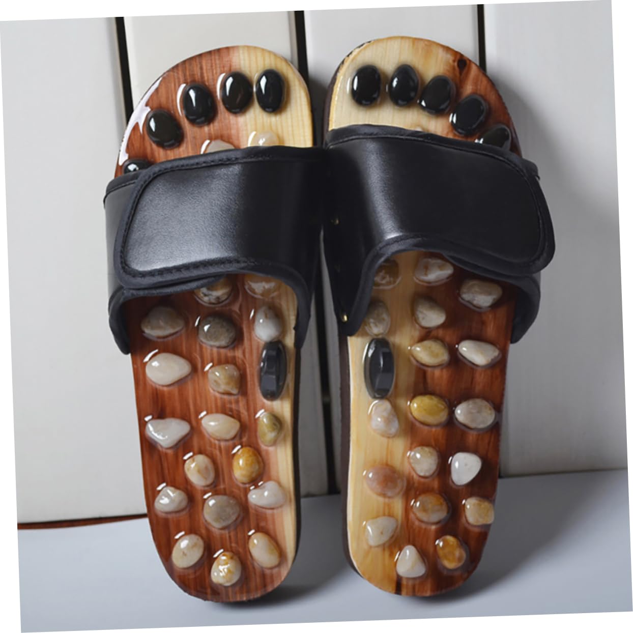 Akupunktur Schuhe mit Rutschfester Sohle Fußmassage Slipper aus Gewebe und Eva zur Entspannung und Besseren Durchblutung in Größe 39 Unisex für Damen und Herren