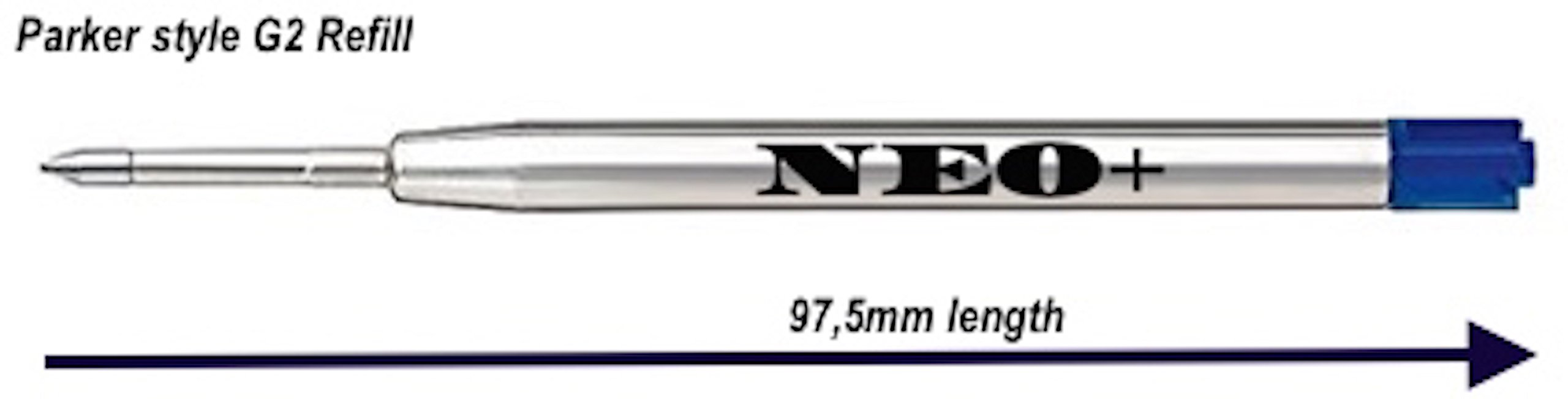 Ricariche penna a sfera di qualità, economiche ma di lunga durata, punto medio. Compatibile con la penna a sfera Parker. Ricarica G2 Ricarica di stile (5 x INCHIOSTRO BLU