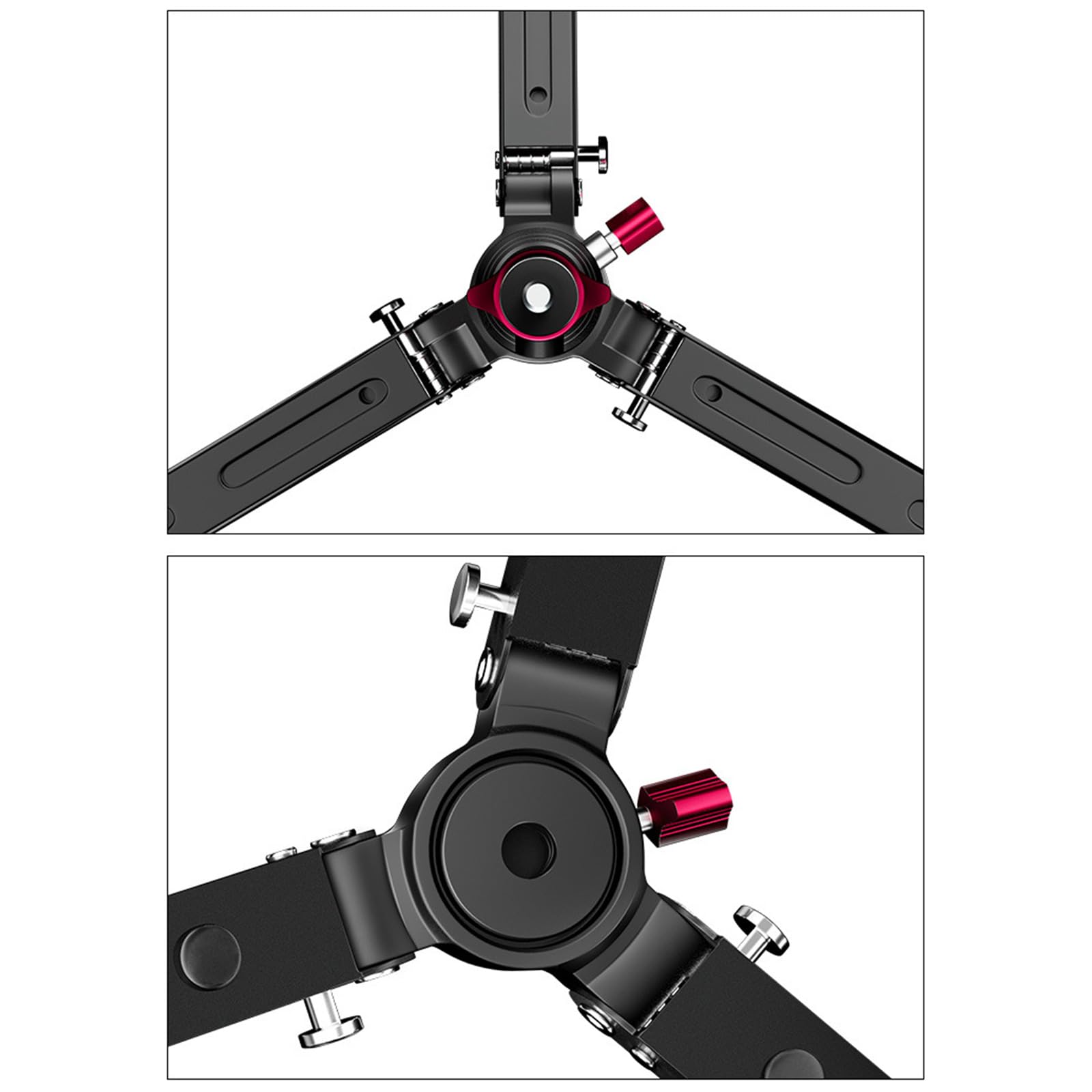 Treppiede compatto e solido in lega di alluminio da tavolo, con filettatura da 3/8", ideale per fotocamere e smartphone