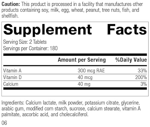 Standard Process Cataplex D - Whole Food Immune Support, Digestive Health, Bone Strength And Bone Health With Cholecalciferol, Calcium Lactate, And Ascorbic Acid - Vegetarian - 360 Tablets #TOP1