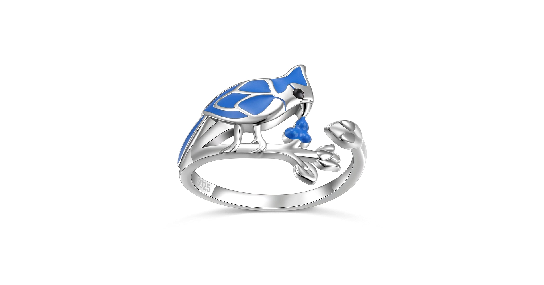 Amazon.com: JZMSJF S925 Sterling Silver Blue Jay Bird Ring