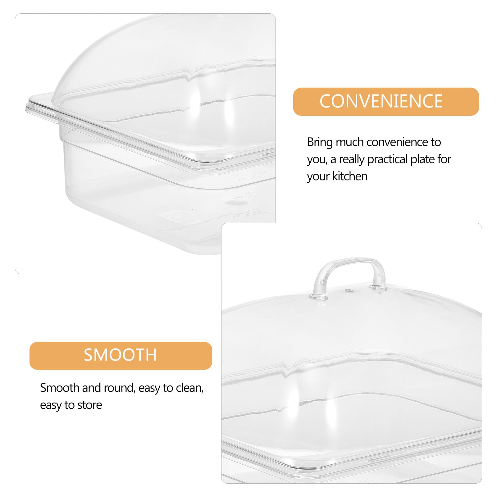 Vassoio Trasparente per Frutta in PC con Coperchio 5l, Piastra Multifunzionale per Buffet e Conservazione Alimenti, Porta Dessert per Casa e Ristorazione
