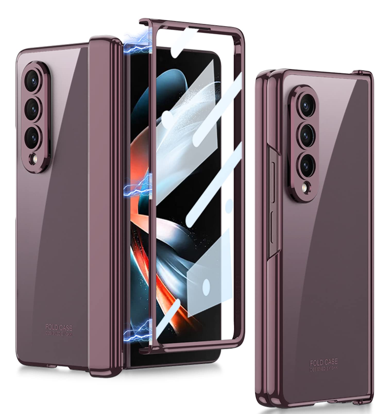 BOUNCEBACK Transparent Slim Back Case/Cover with Front Glass & Magnetic Hinge Cover for Samsung Galaxy Z Fold4 5g / Galaxy Fold 4 5g Case Cover - (Clear Beige) (B0C1VP9VRH) Amazon Price History, Amazon Price Tracker