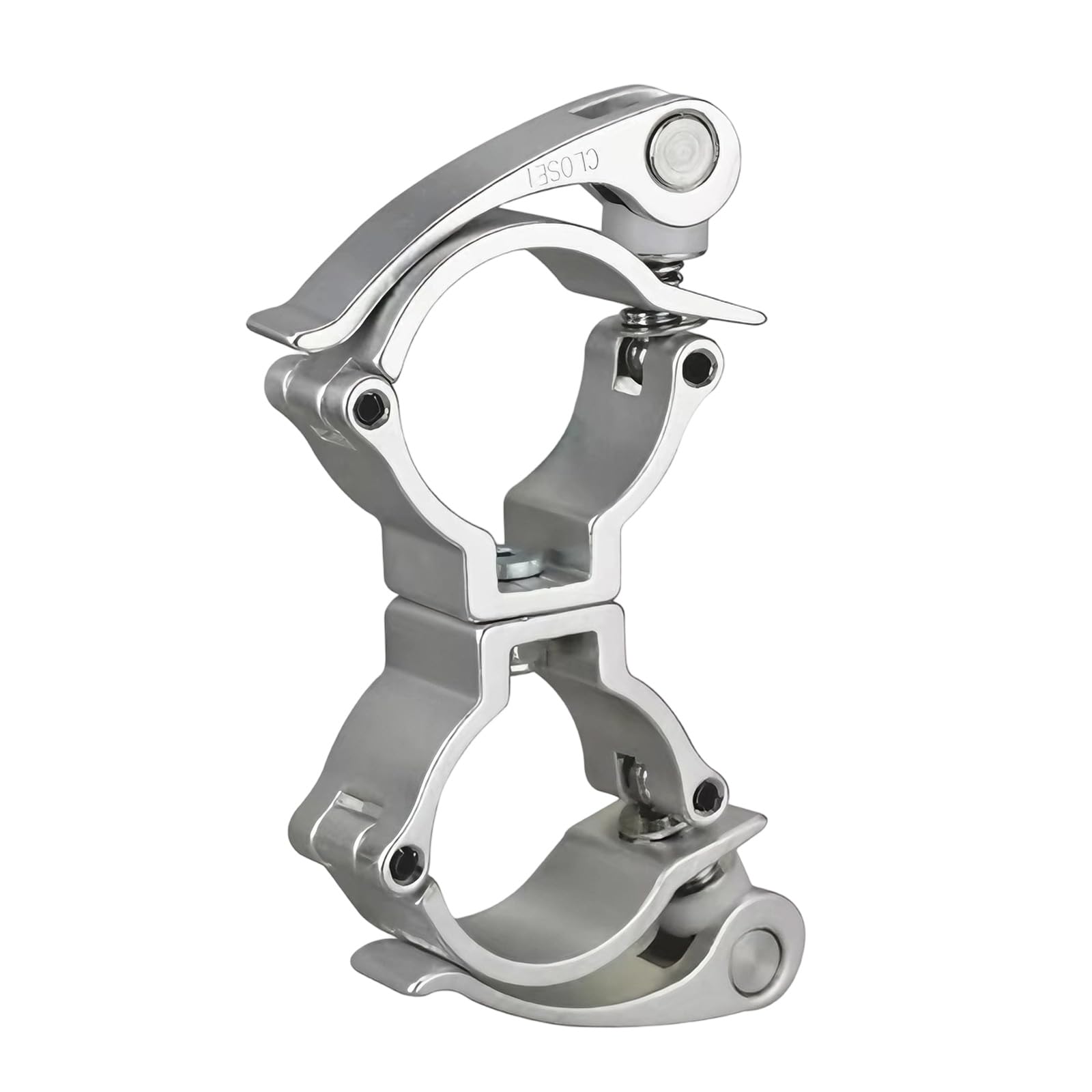 Cazstyk Silver Lightweight Aluminum Stage Light Clamp High Strength Double For 25-30Mm Tube Light Fixture Clamp