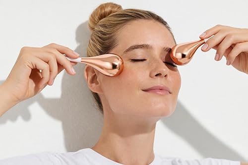 Miniatura 7 de Ice Globes - Herramientas para el cuidado de la piel facial para mujeres, palitos de crio para tratamientos faciales, terapia de frío de oro rosa,