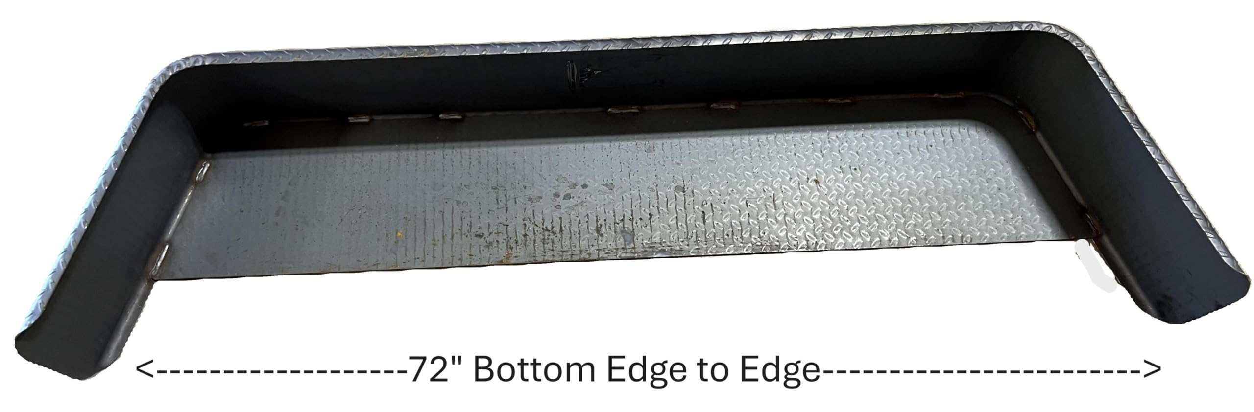 D2E Trailers Tandem Single Break Treadplate Steel Fender (1 Each), 10x72x19 w/ 14 Ga Treadplate Backplate ONLY