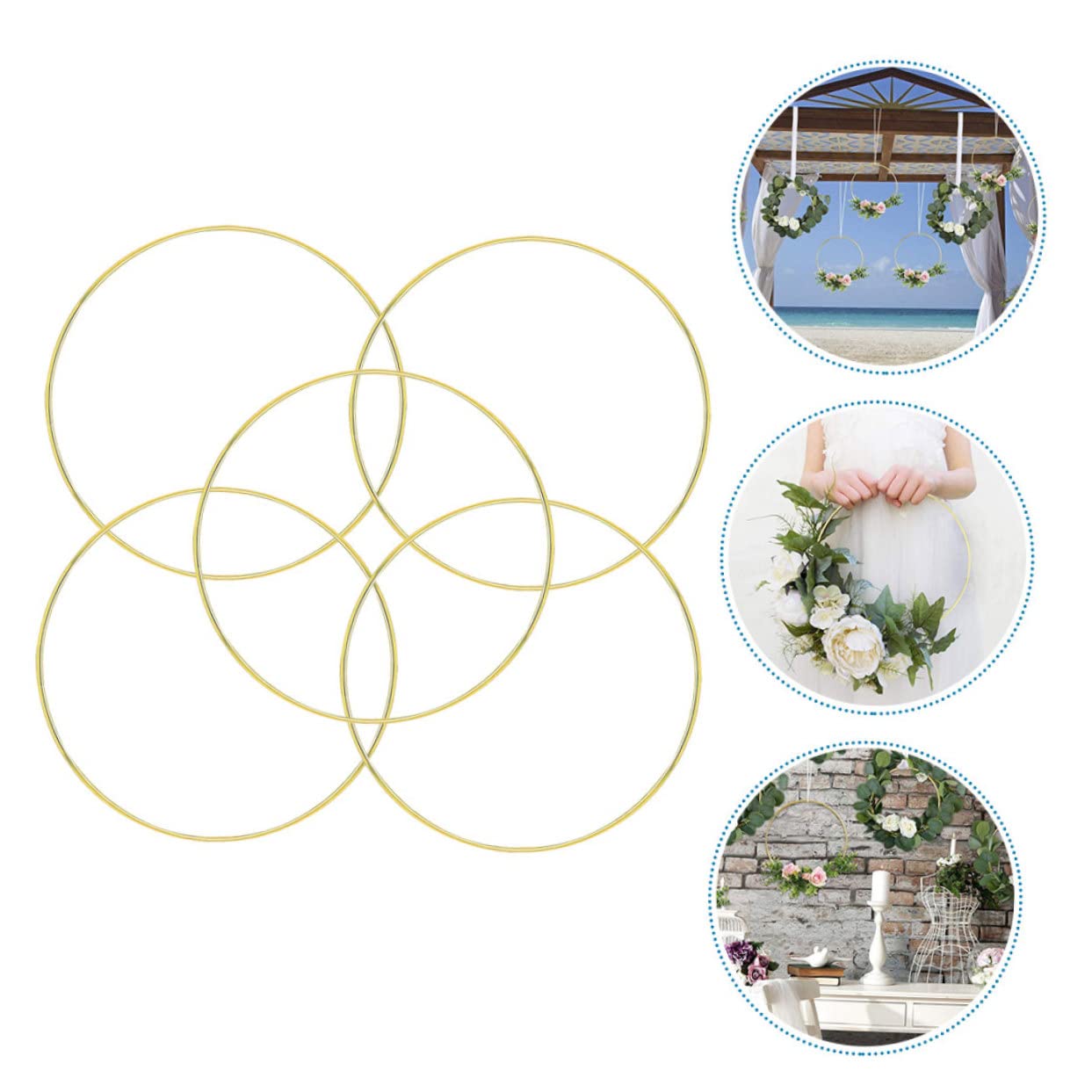 VICASKY 15 Metallringe Silber zum Basteln DIY Rahmen Macrame Kranz Dekoringe Metallreifen für Wohnkultur und Kreative Handarbeiten