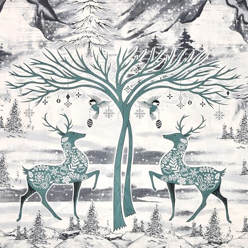 Image of 240 TC 100% Cotton Bedsheet for Double Bed King Size with 2 Pillow Covers | Breathable & Super Soft Rajasthani Sanganeri Jaipuri Printed Bed Sheet -108 * 108 Inches (Dual Deer 3)