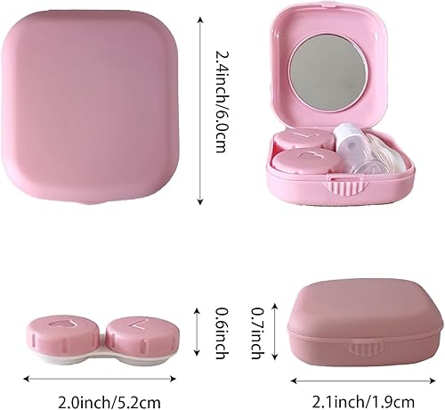 Miniatura 2 de Paquete de 6 fundas para lentes de contacto, lindo estuche de contacto de viaje, contenedor de almacenamiento todo en uno con pinzas para botella de