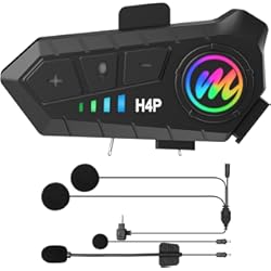 Intercomunicador Shiro Shr 704 Moman Auriculares Moto, H4 Plus Casco de Motocicleta Auricular Inalámbrico para Una Sola Persona Inalámbrica 5.3 Manos Libres con Impermeable IPX6, Auriculares-Moto-Headset-Casco-Motocicleta