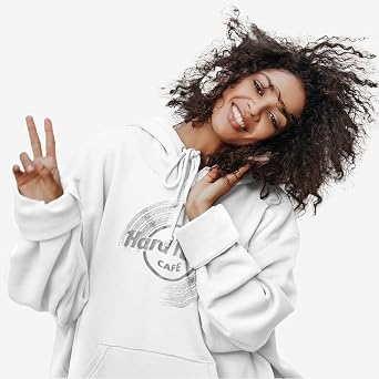 Hard Rock Unisex Vinyl Logo Hoodie White