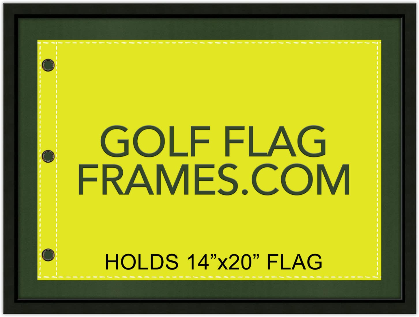 Golf Flag Frames 17x23 Black Moulding blk-001, Comes with 3 Mat Colors - Green, Black, and (NEW) Indigo Blue; holds 14x20 PGA, Ryder Cup, US Open s; flag not included; DEBUT FOR 2024