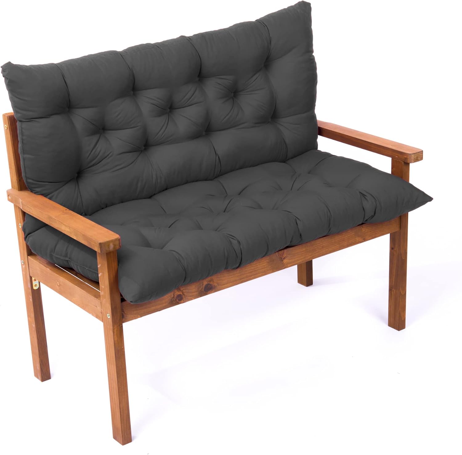 Thick Sofa Bench Pads with Backrest, Swing Chair Seat Pads Outdoor Loveseat Lounge Seat Pads for Garden Patio Porch Furniture Bench Cushions with Ties,40 * 40 * 3inch,Black