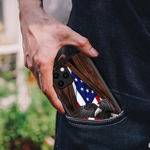 Miniatura 6 de DJSOK Funda compatible con iPhone 11 Pro Max, funda de bandera estadounidense de águila para iPhone 11 Pro Max, fundas para hombres y niñas, a