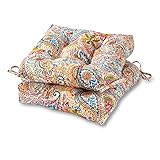 Greendale Home Fashions 20-inch Outdoor Chair Cushion in Painted Paisley (set of 2), Jamboree