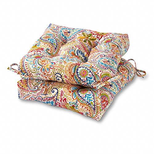 Greendale Home Fashions 20-inch Outdoor Chair Cushion in Painted Paisley (set of 2), Jamboree