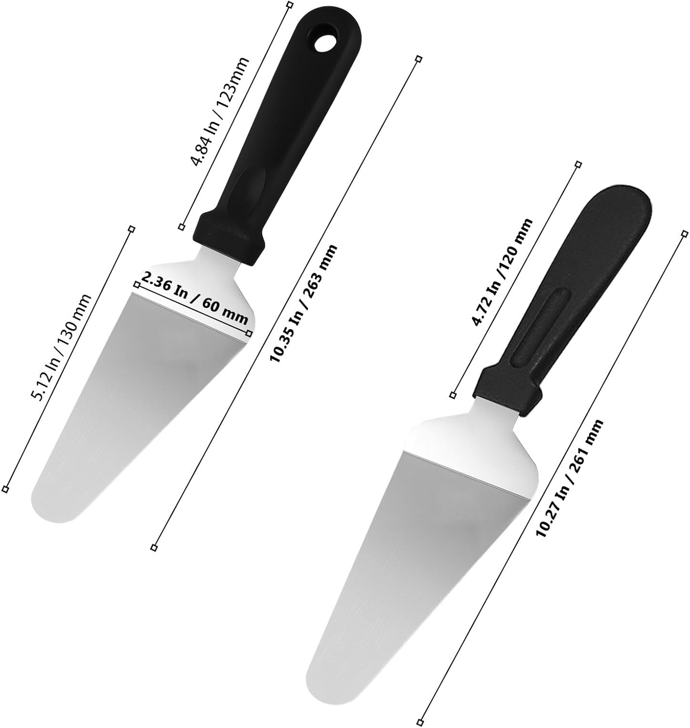 30 Pack10 Inch Pie Server, Pizza Spatula with Plastic Handle, Stainless Steel Triangular Pie Server Spatula for Pastry, Dessert, Cake, Tart, Pizza