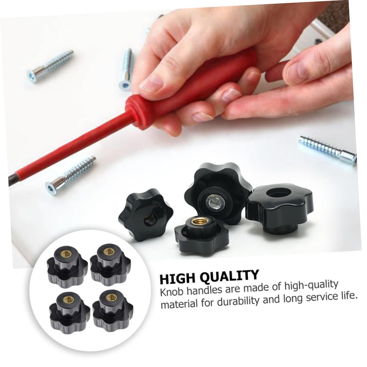 OKUMEYR Clamping Screw Knob 12pcs Screw Plum Handle Knob Bolt Easy Install Rugged Long Life