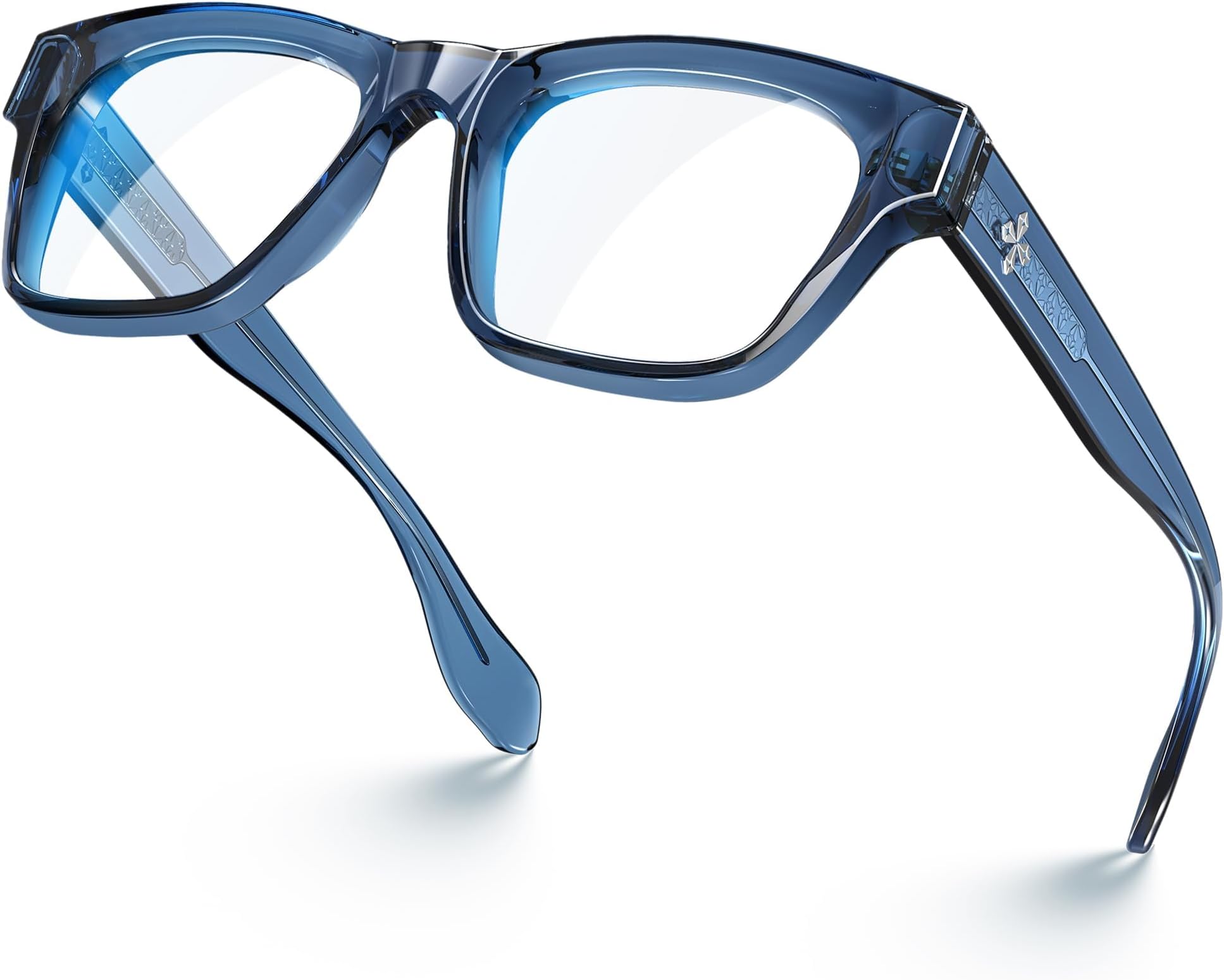 Square Blue Light Blocking Glasses TR90 Clear Lens for Women Men BONA