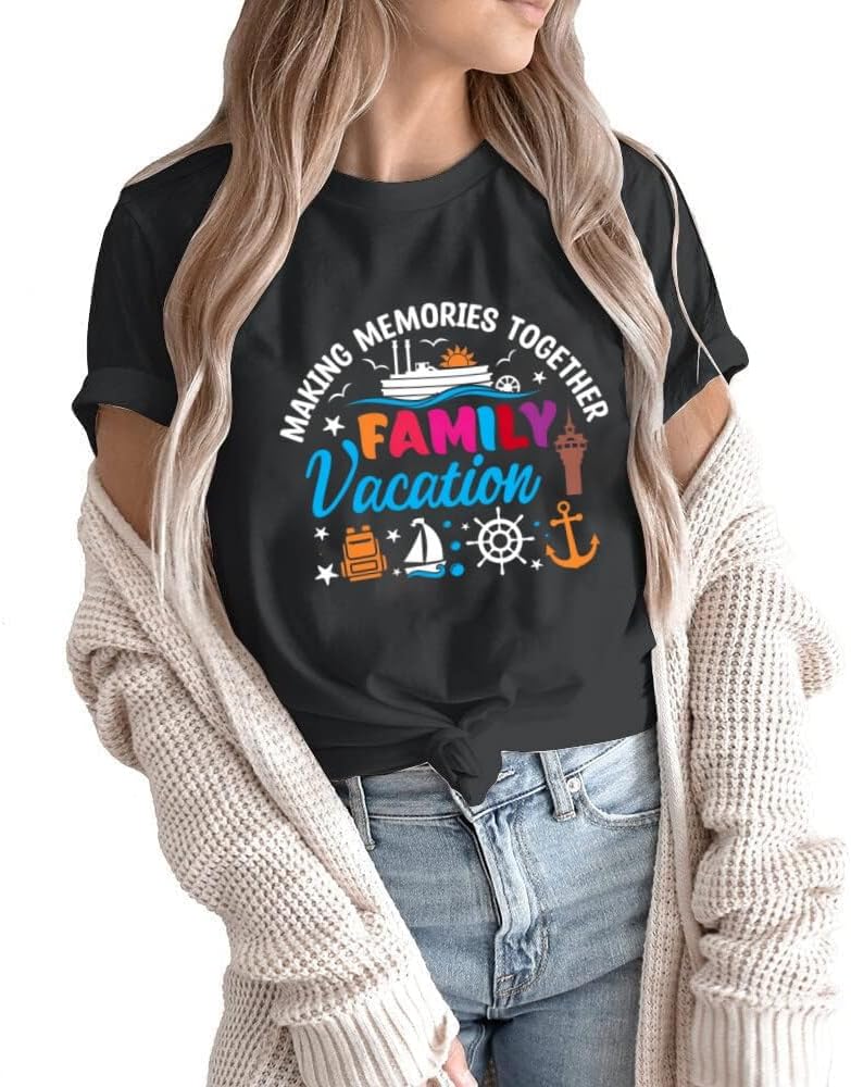 2026 Family Cruise Shirts Plus Size Tops Holiday Matching Shirt Making Memories Together Cruise Ship Tees