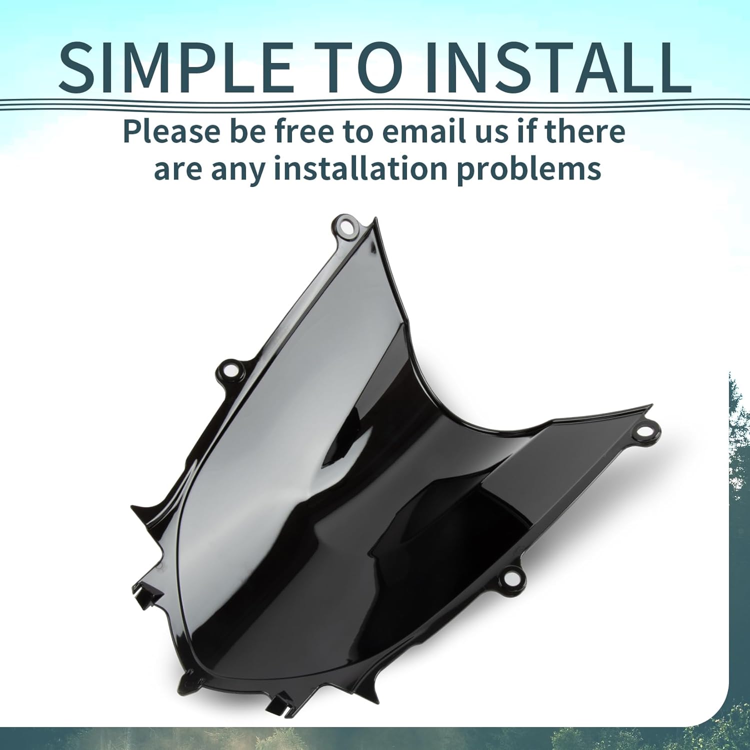 Motorcycle Windshield, PSLER Front Windshield Windscreen for YZF R6 600 2017-2023 and for R7 2021-2023, Black