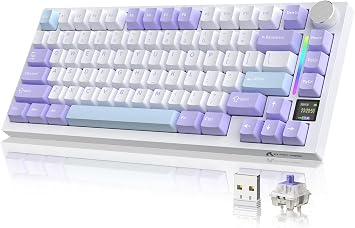 ATTACK SHARK X820ULTRA Mechanical Keyboard 75% 3-Mode Gasket 5-Layer Noise | Gaming Keyboard, 80 Keys, Gift Axis, BT 2.4 GHz, Wireless, Wired Low Latency, Hot Swapping, RGB PBT Key Cap, FR4, All Keys
