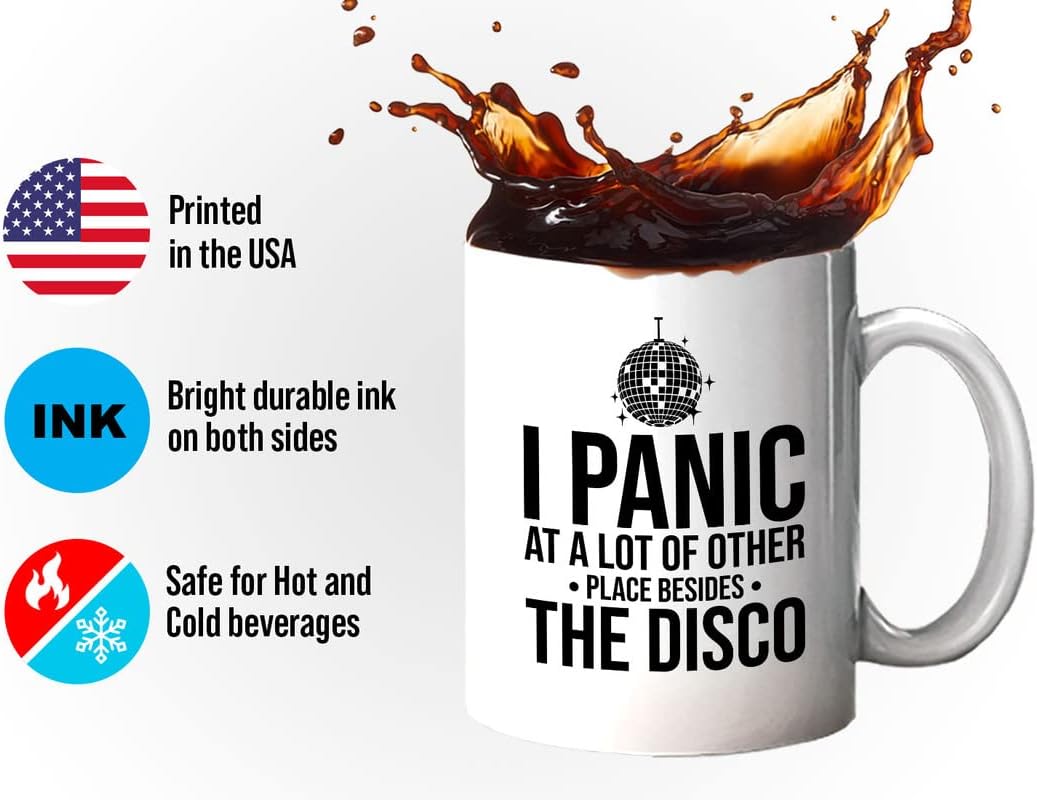 Bubble Hugs Sarcastic Coffee Mug 11oz Black - I Panic At a Lot of Other Places - Joke Sarcasm Sassy Hilarious Humor Office Rude Offensive Snarky Coworker