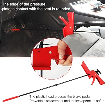 Car Brake Pedal Depressor Tool, 29 Adjustable Carbon Steel Anti Slip Vehicle Accelerator Pedal Depressor, Automotive Brake Clutch Depressing Tool, Universal for SUV RV Truck