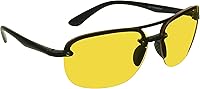 Vista 13 de proSPORT Visión nocturna antideslumbrante lente amarilla gafas de sol conducción hombres mujeres aviador metal plástico Marcos