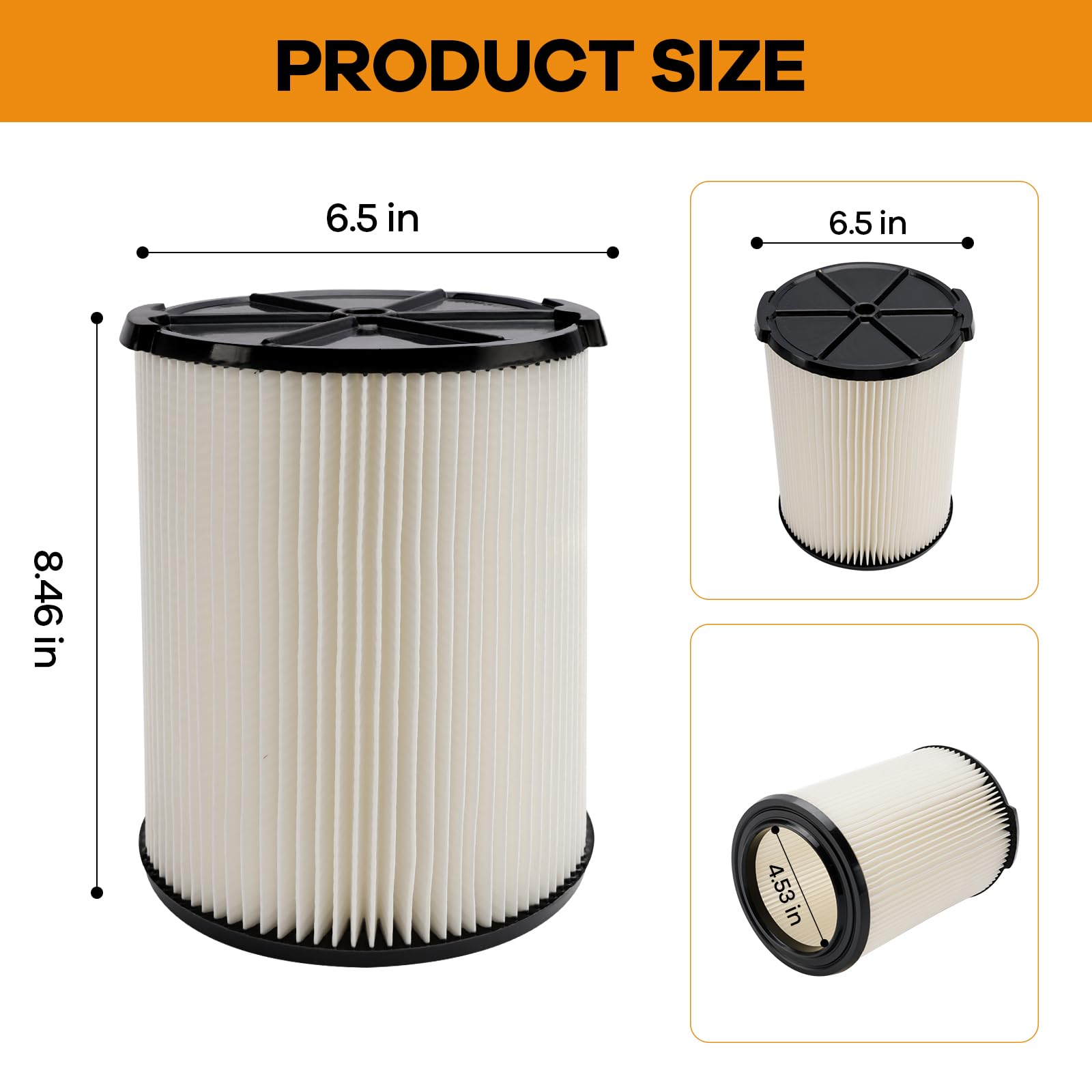 Standard Wet/Dry Vac Filter Vf4000 Compatible With RIDGID Shop Vac - View #7