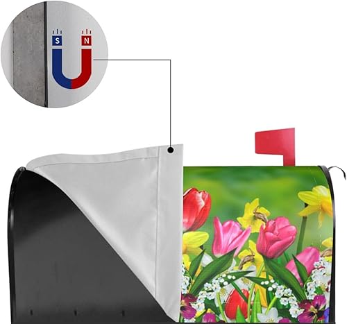Miniatura 180 de Funda magnética impermeable para buzón de buzón de flores rústicas, pájaros y mariposas, decoración de buzón de 21 x 18 pulgadas Flores Rústicas