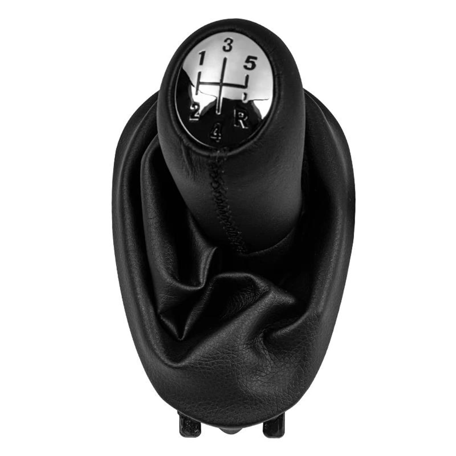 Sunbangoz Beige For Kangoo 2009 Black Leather Gear Shift Knob Lever Shifter Gaiter Boot Cover(Beige)