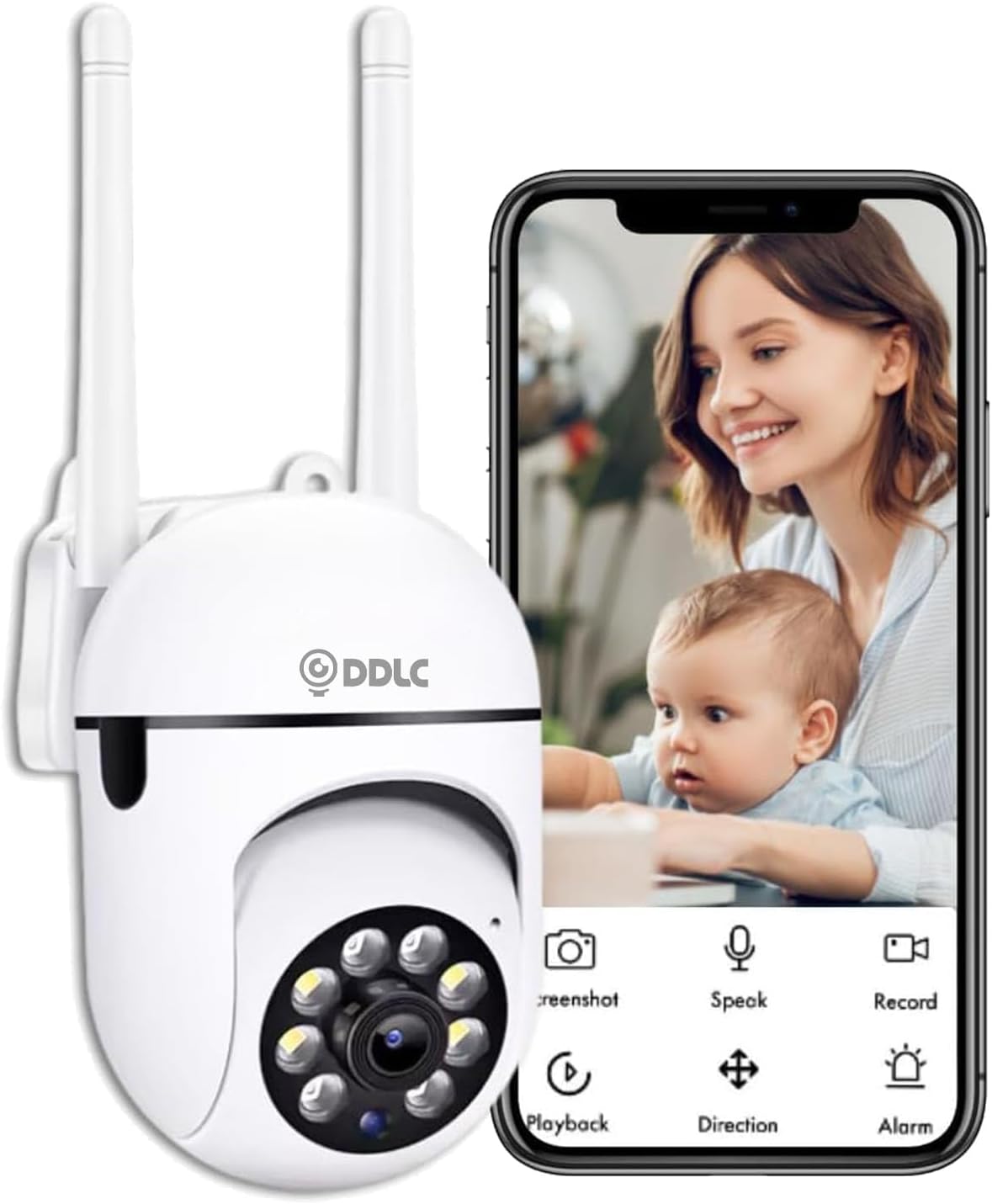 4MP WiFi Mini PTZ Home Security Camera | Full HD 1080P & 360°, Night Vision, Motion Alerts, Two-Way Audio, Mobile App Wireless CCTV for Home Outdoor & Weather Resistance (Mini PTZ)