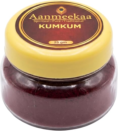AANMEEKAA Thazhampoo Maroon Kumkum Powder | Premium Haldi Kumkum &amp; Sindoor for Pooja, Tilak &amp; Temple Rituals | Traditional...