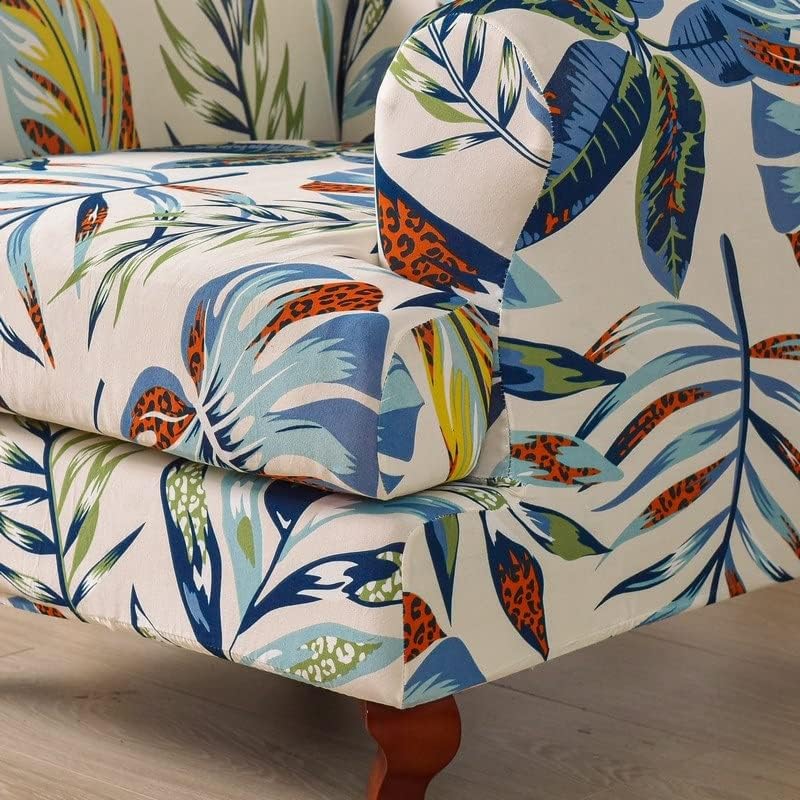 Stretch Armchair Slipcovers Armchair Cover for Recliner Sofa Wing Chair Slipcover 2-Piece Wingback Chair Cover Soft Cover Spandex Furniture Protector with Elastic Bottom for Living Room