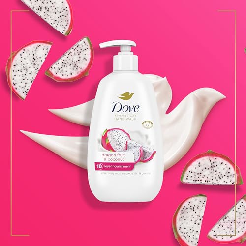 Dove Advanced Care Hand Wash 4 Count for Effectively Washing Away Dirt & Germs, Dragonfruit & Coconut with 10-Layer Nourishment