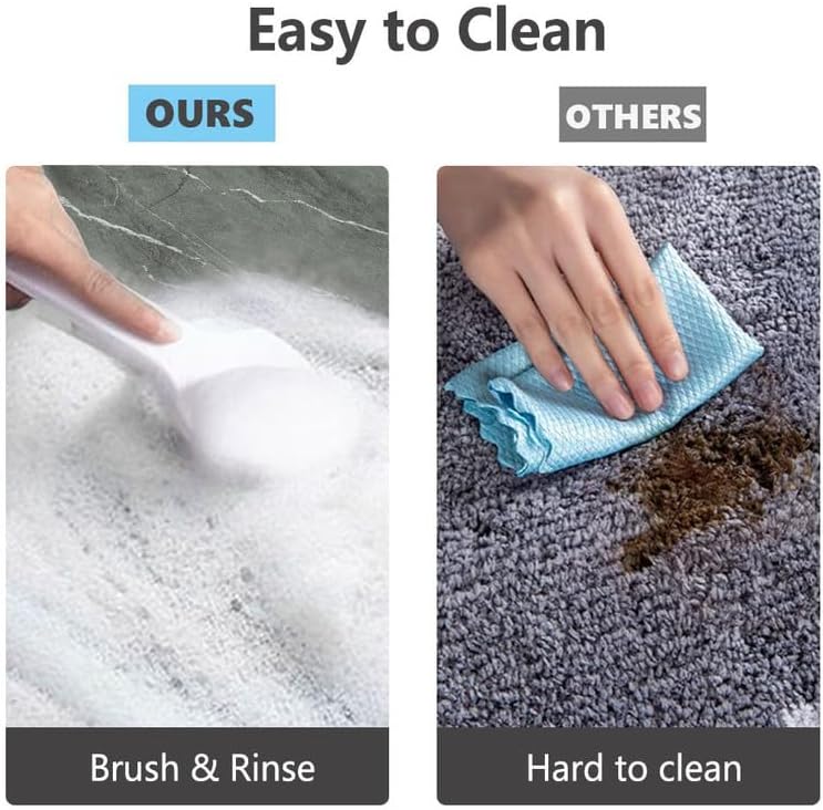 Miniatura 9 de Alfombra de baño antideslizante de secado rápido, lavable, tapete de ducha para lavandería y cocina, mármol gris claro, 16 x 24 pulgadas