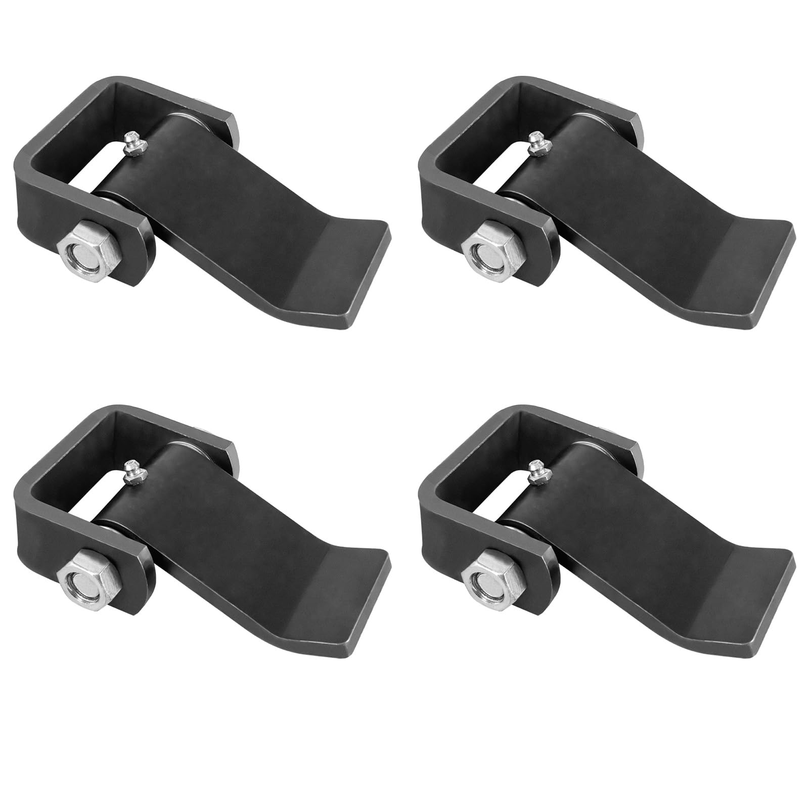 4 PCS Steel Dump Trailer Hinges - Strap Style Short Leaf Hinge with Grease Zerk Fitting Weld-on Heavy Duty Greaseable Dump Trucks Hinge, Allows Smooth Inward and Outward Door Movement