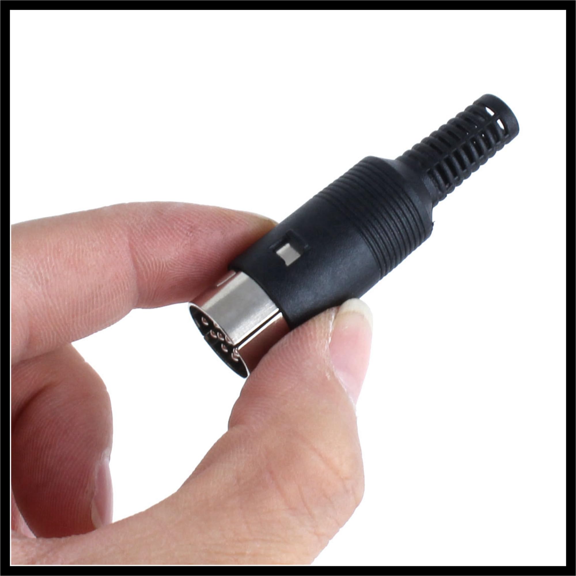 Hihaha Pair Black DIN 8 Pin Female + Male Plug Socket Audio AV Connector Durable Material - Image 3