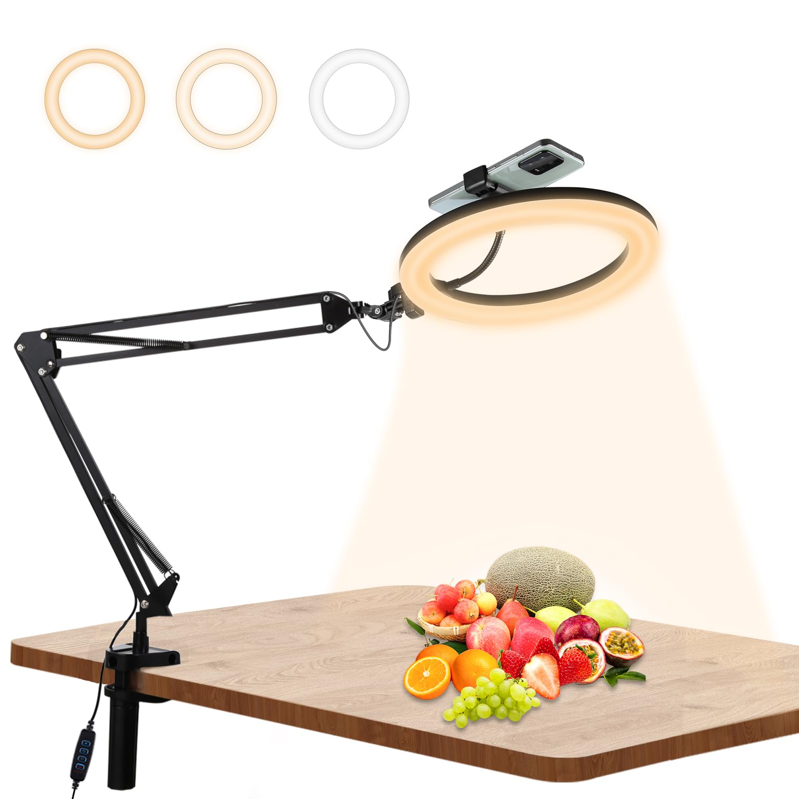 Amazon | PULUZ LEDリングライトアーム式 26cm 俯瞰撮影用ライト
