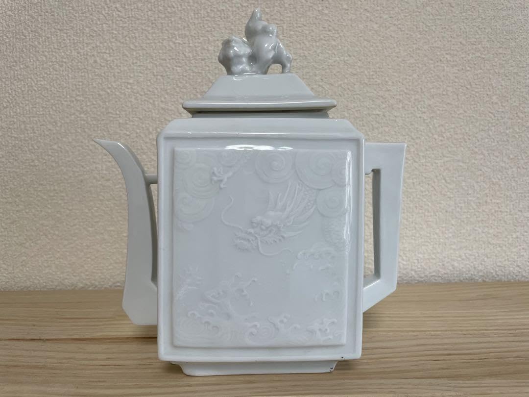 Amazon.co.jp: 茶道具 水次 水差 水注 白磁陽刻 雲龍鳳凰紋 : おもちゃ