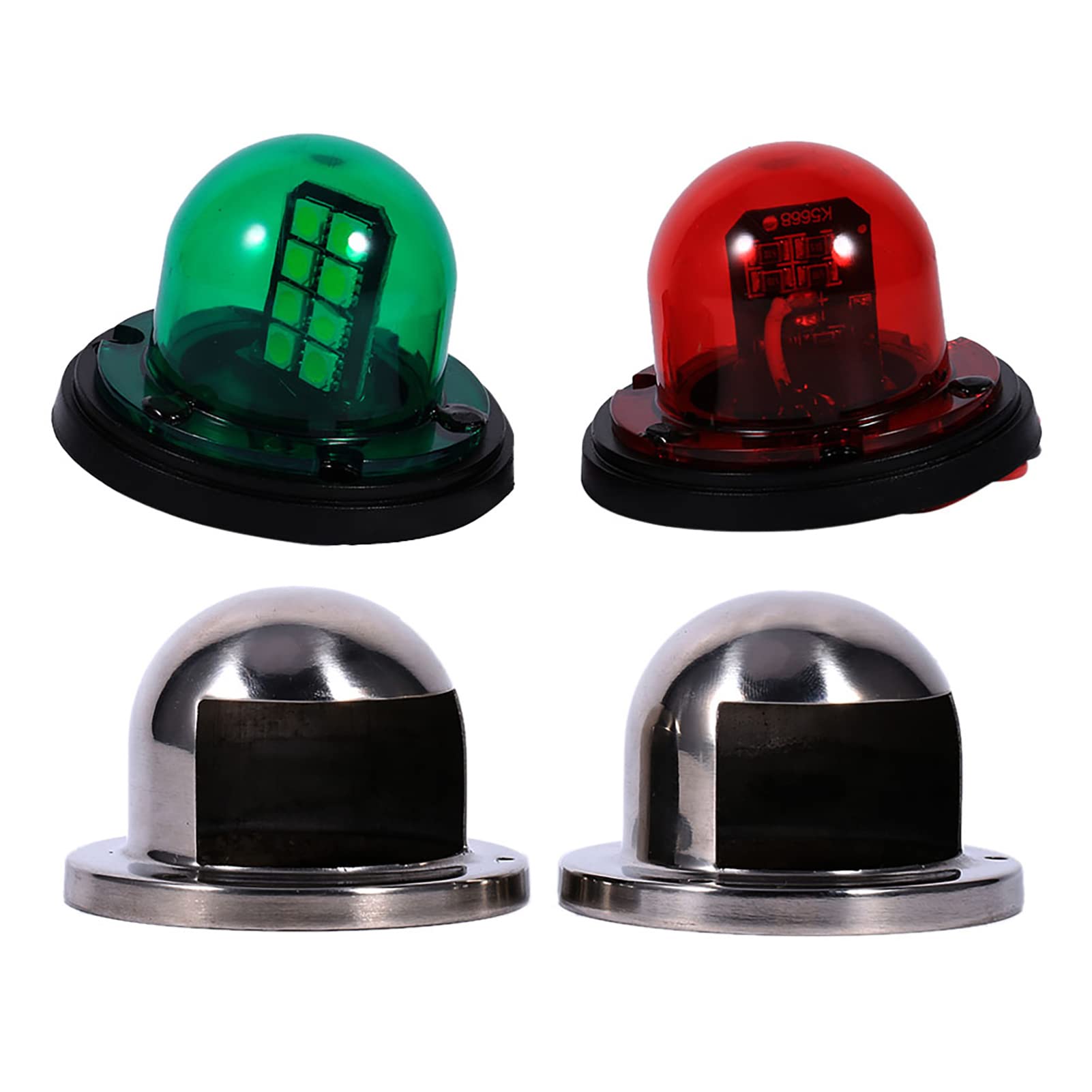 Luce Navigazione Barca, luce dello yacht dell'acciaio inossidabile Acciaio Inox 12V LED Marine Boat Yacht Rosso Verde Arco Luce di Navigazione prua per le barche Ricambi barca/yacht