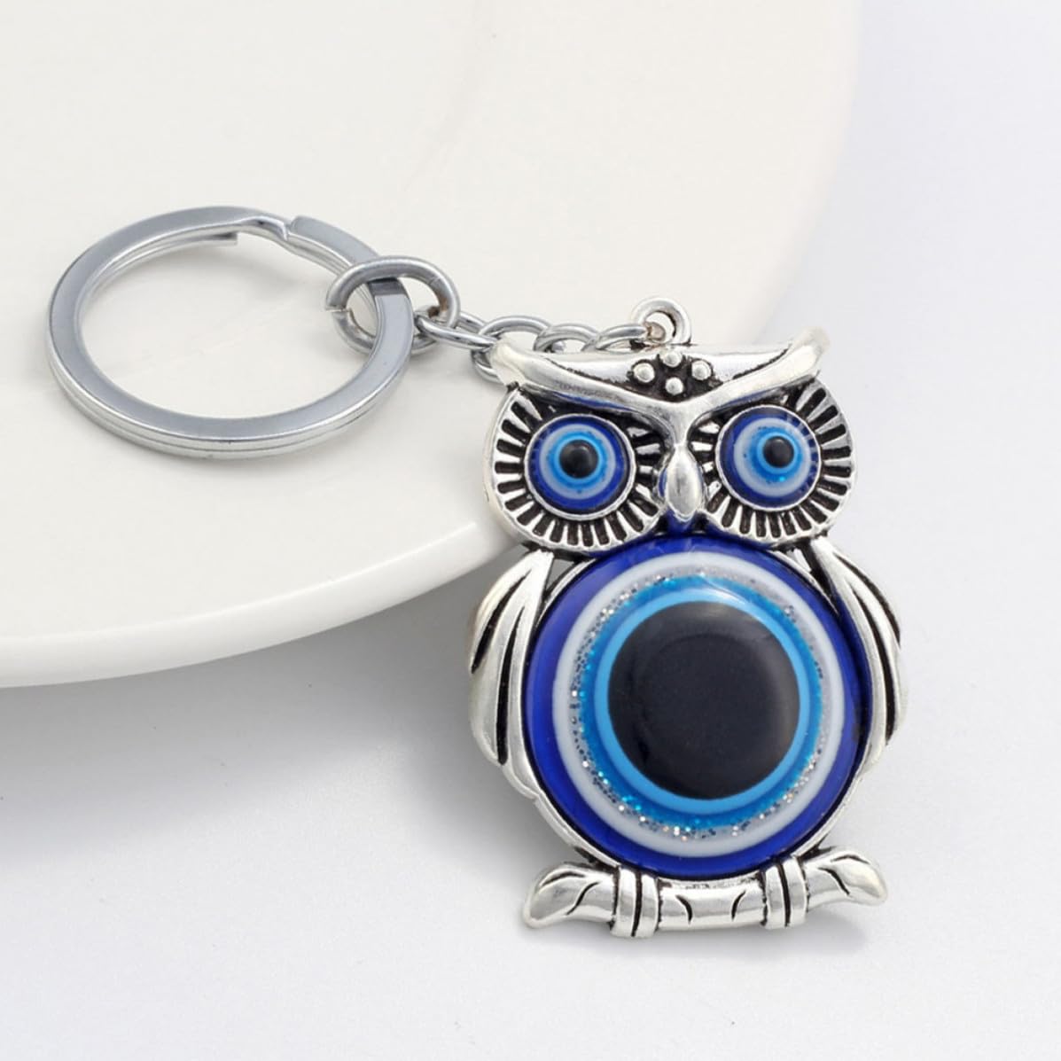TOPBATHY 15 Pezzi Portachiavi Gufo Blu in Lega di Zinco per Chiavi e Borsa | Decorazione Gufo Piccola, Leggera e Robusta, Pendente Portatile per Donne, Stile Elegante