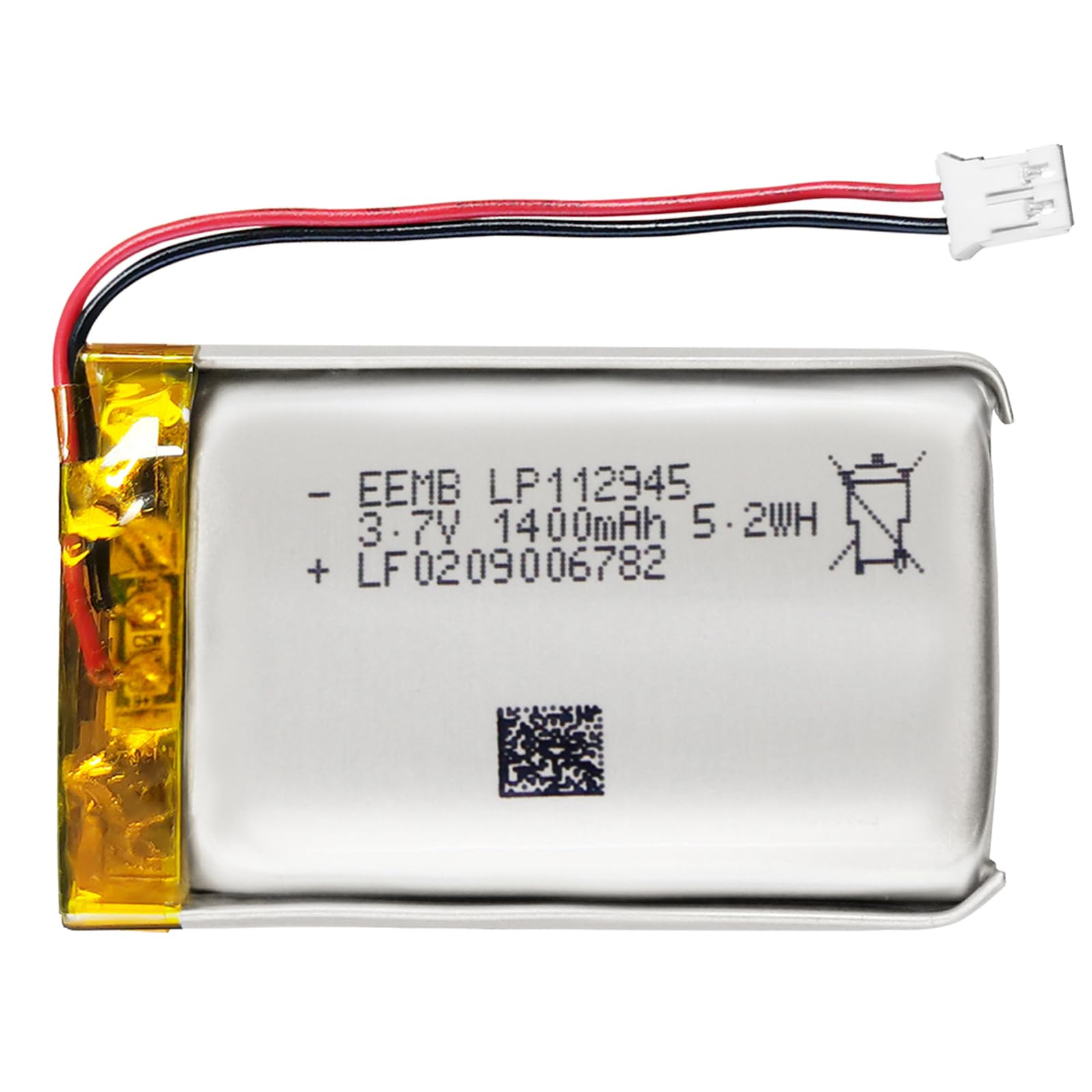 EEMB 3.7V Lipo Battery 1400mAh 112945 Lithium Polymer ion-Battery Rechargeable with JST Connector Make Sure Device Polarity Matches Before Purchase!!!